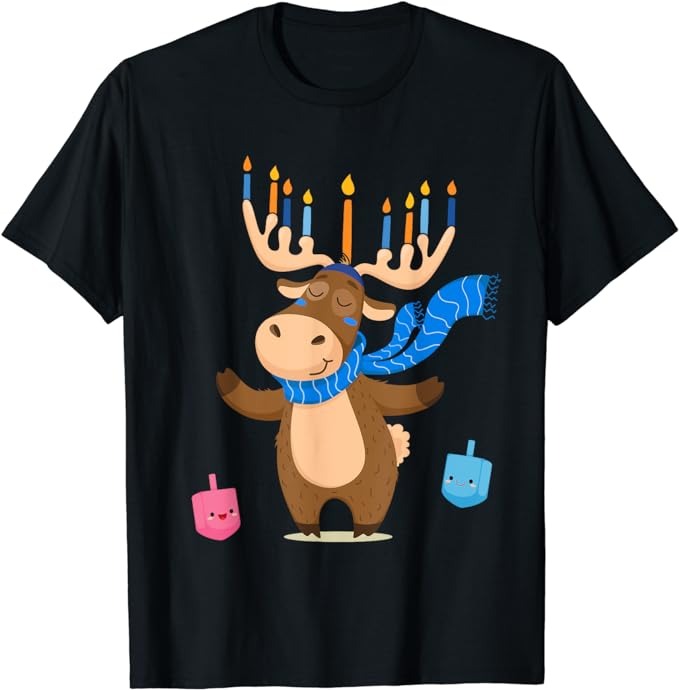 Jewish Moose Funny Hanukkah Shirt Moose Girl Women Pajamas T-Shirt PNG File