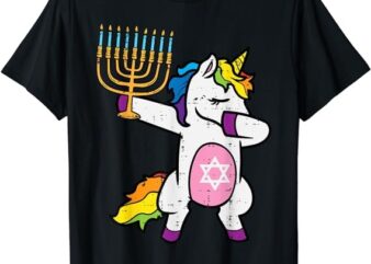 Jewish Unicorn Dab Jewnicorn Hanukkah Chanukah Girls Women T-Shirt PNG File