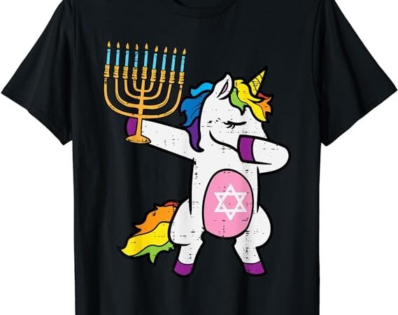 Jewish unicorn dab jewnicorn hanukkah chanukah girls women t-shirt png file