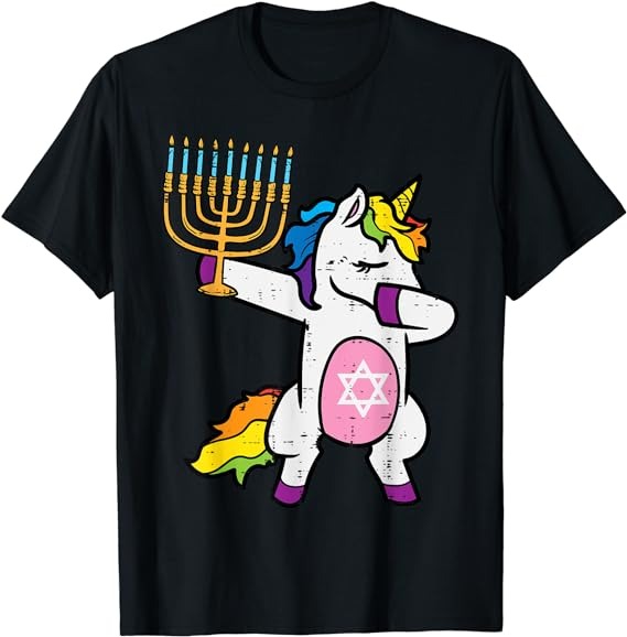Jewish Unicorn Dab Jewnicorn Hanukkah Chanukah Girls Women T-Shirt PNG File