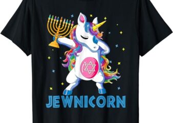 Jewnicorn Funny Hanukkah Unicorn Gift Girl Women Pajamas T-Shirt PNG File
