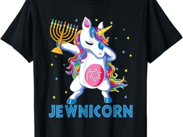 Jewnicorn funny hanukkah unicorn gift girl women pajamas t-shirt png file