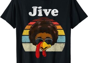 Jive Thanksgiving Turkey Day Funny Face Vintage Retro Style T-Shirt