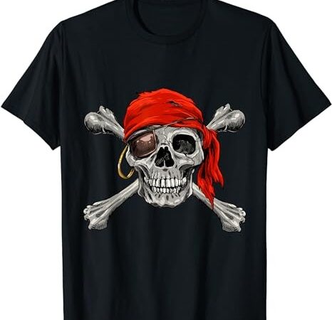 Jolly roger pirate shirt skull & crossbones shirt halloween t-shirt png file