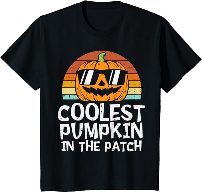 Kids Coolest Pumpkin In The Patch Toddler Boys Halloween Kids T-Shirt PNG File