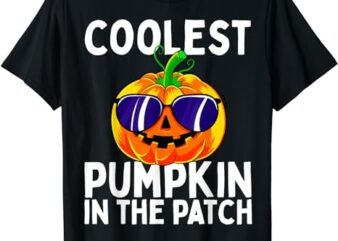 Kids Coolest Pumpkin in the Patch Halloween Boys Girls T-Shirt PNG File