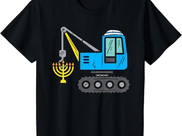 Kids crane construction chanukah pajamas toddler boys hanukkah t-shirt png file