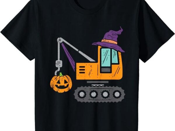 Kids crane truck pumpkin toddler baby boys halloween kids t-shirt png file