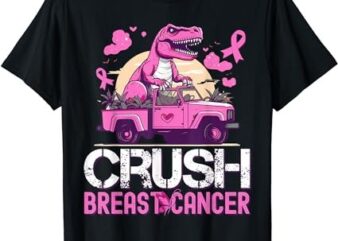 Kids Crush Breast Cancer Awareness Monster Truck Toddler Boy T-Shirt PNG File