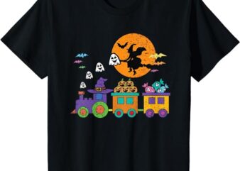 Kids Halloween Train Witch Ghost Pumpkin Toddler Boys Girls T-Shirt PNG File