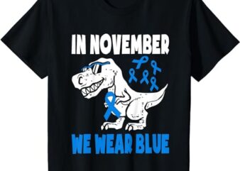 Kids In November We Wear Blue Diabetes Awareness Toddler Kids T-Shirt