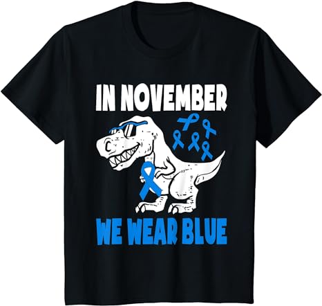 Kids in november we wear blue diabetes awareness toddler kids t-shirt
