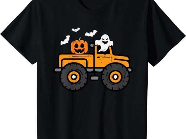 Kids monster truck ghost pumpkin halloween costume toddler boys t-shirt png file