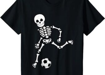 Kids Skeleton Soccer Shirt Halloween Sport Player Costume T-Shirt PNG File