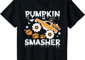 Kids Thanksgiving Monster Truck Pumpkin Smasher Toddler Boys Kids T-Shirt