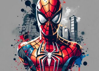 Kim t-shirt design, Spiderman. watercolor splash PNG File