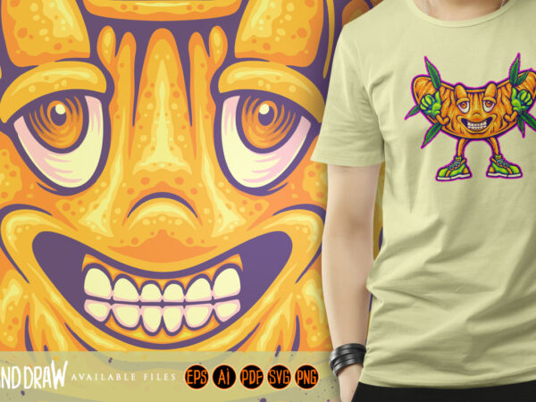 Laughing citrus slice weed strain t shirt vector graphic