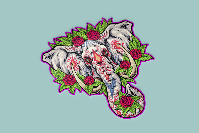 Elephant floral fantasy ornamental beauty