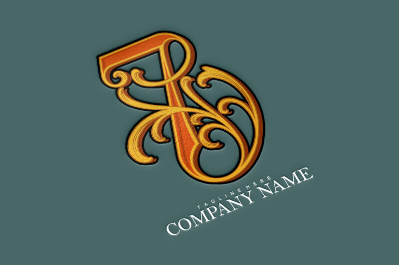 Vintage elegance number 7 monogram logo