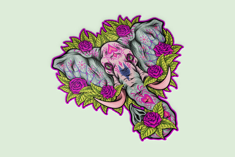 Mexican floral elephant ornament