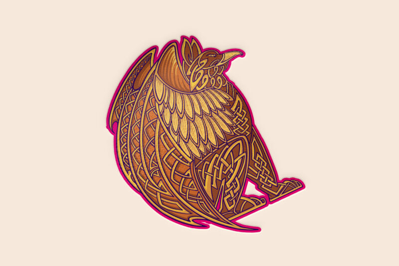 Warrior wing viking raven insignia logo