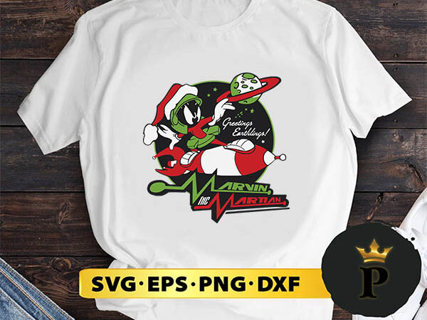 Looney tunes christmas marvin the martian greetings svg, merry christmas svg, xmas svg png dxf eps t shirt vector graphic