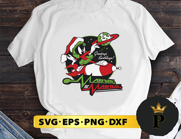 Looney Tunes Christmas Marvin The Martian Greetings SVG, Merry Christmas SVG, Xmas SVG PNG DXF EPS