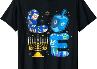 Love Hanukkah Menorah Happy Chanukkah Costume Jewish T-Shirt PNG File