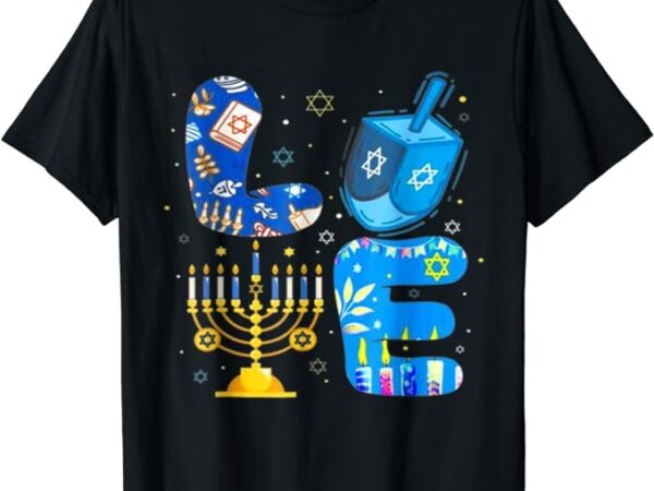 Love hanukkah menorah happy chanukkah costume jewish t-shirt png file