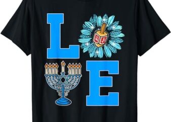 Love Jewish Daisy Hanukkah Chanukah Women Girls Pajamas T-Shirt PNG File