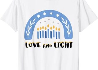 Love and Light Rainbow Hanukkah Shirt Jewish Chanukah T-Shirt PNG File