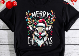 Merry Christmas Reindeer Xmas T-Shirt PNG, Reindeer Christmas PNG, Reindeer Santa Christmas Light Png, Reindeer Lover Xmas PNG, Reindeer Hol