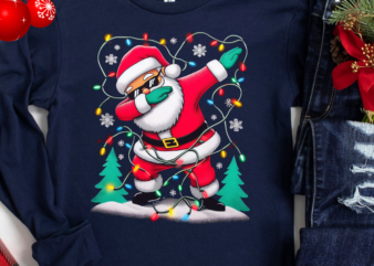 Dabbing Santa Shirt for Christmas, funny christmas shirt, christmas gift t shirt PNG File