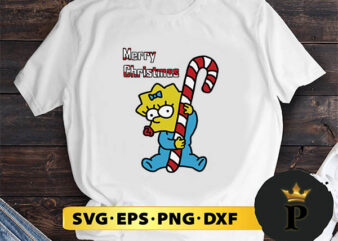 Maggie Simpson Merry Christmas Vintage Movie SVG, Merry Christmas SVG, Xmas SVG PNG DXF EPS t shirt designs for sale