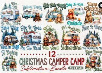 Christmas Camper Camp Sublimation Designs PNG Bundle