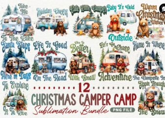 Christmas Camper Camp Sublimation Designs PNG Bundle