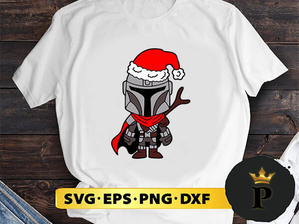 Mandalorian star wars christmas svg, merry christmas svg, xmas svg png dxf eps t shirt designs for sale