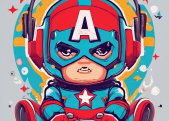 Marvel Baby capitán América “ray” gamer on a t-shirt design PNG File