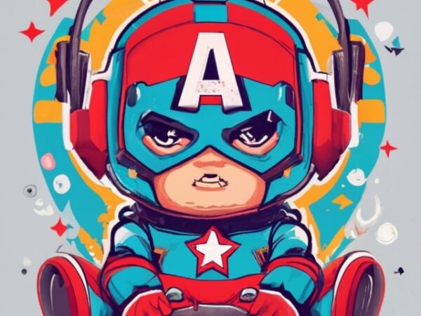 Marvel baby capitán américa “ray” gamer on a t-shirt design png file