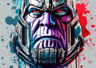 McJeffery t-shirt design, thanos. watercolor splash PNG File