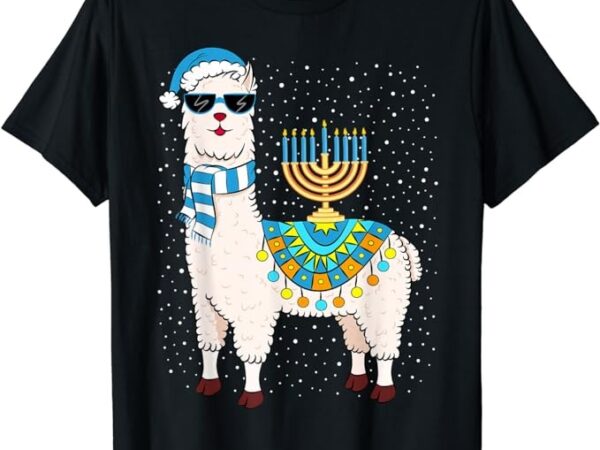 Menorah hanukkah llama t-shirt cute alpaca chanukah gift t-shirt png file