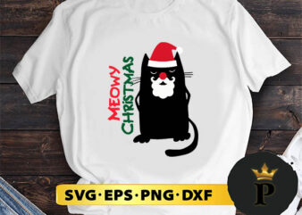 Meowy Christmas SVG, Merry Christmas SVG, Xmas SVG PNG DXF EPS t shirt designs for sale