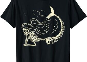 Mermaid Skeleton Cute Halloween Costume Women Girls Kids T-Shirt PNG File