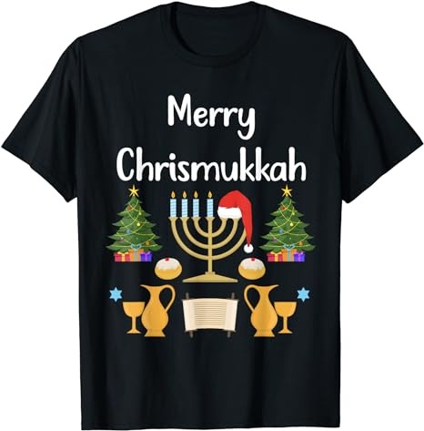 Merry Chrismukkah Hanukkah Christmas Half Jewish Fun Gift T-Shirt PNG File