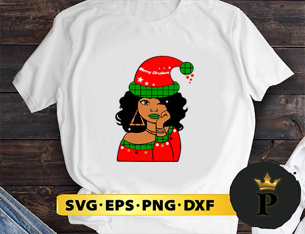 Merry Christmas Black Girl SVG, Merry Christmas SVG, Xmas SVG PNG DXF EPS