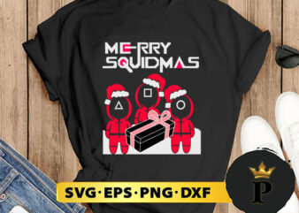 Merry Christmas Squidmas SVG, Merry Christmas SVG, Xmas SVG PNG DXF EPS t shirt designs for sale
