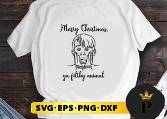 Merry Christmas Ya Filthy Animal Kevin Design SVG, Merry Christmas SVG, Xmas SVG PNG DXF EPS