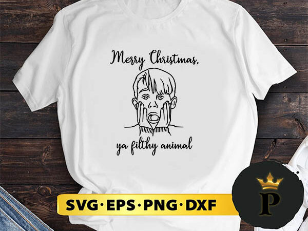 Merry christmas ya filthy animal kevin design svg, merry christmas svg, xmas svg png dxf eps