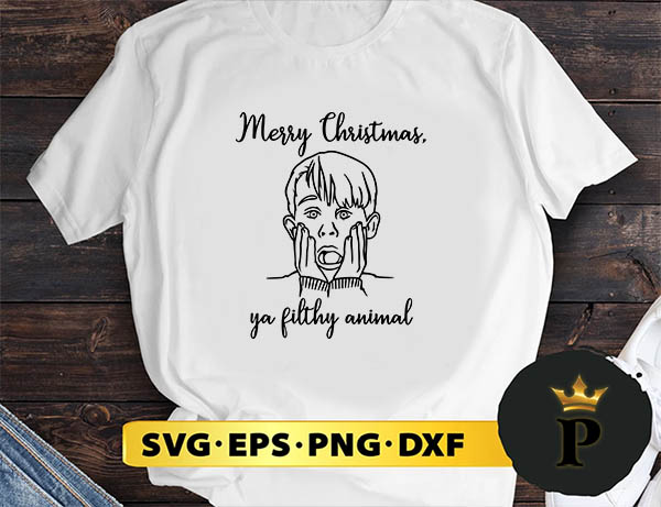 Merry Christmas Ya Filthy Animal Kevin Design SVG, Merry Christmas SVG, Xmas SVG PNG DXF EPS