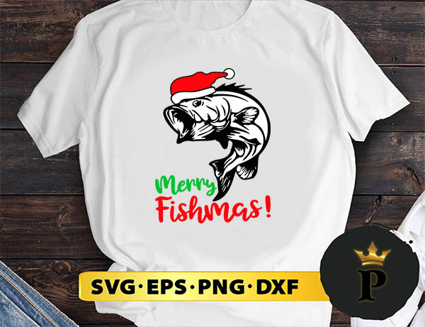 Merry Fishmas Fishing Christmas SVG, Merry Christmas SVG, Xmas SVG PNG DXF EPS